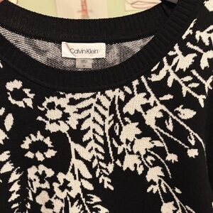 Calvin Klein Black and White Patterned Sweater